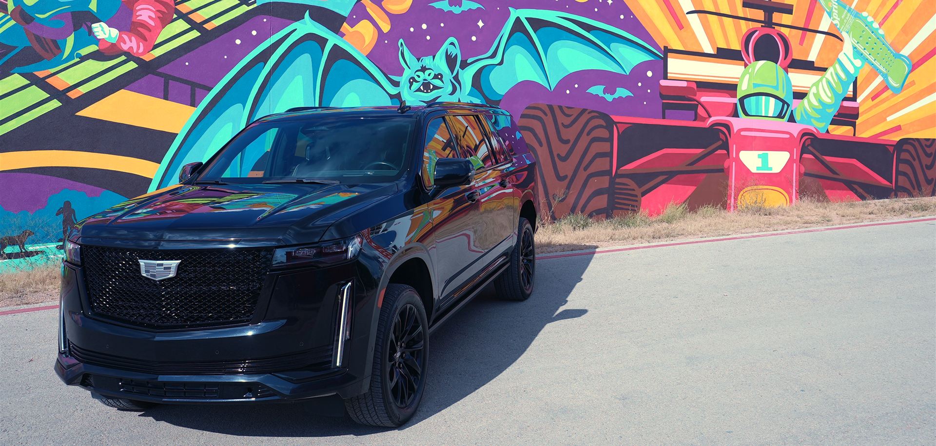 Luxesmith Executive Escalade at the Circuit of The Americas mural